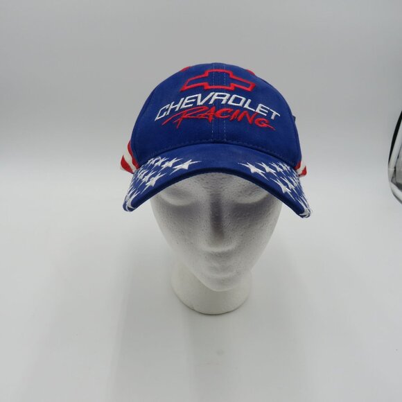Chevrolet Racing Hat CFS Nascar Strapback Blue Red White Stars Adjustable New - Picture 1 of 9